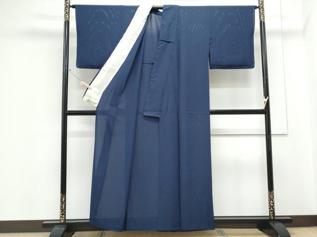平和屋着物＊夏物　色無地　絽　留紺色　正絹　逸品　CABJ1161th