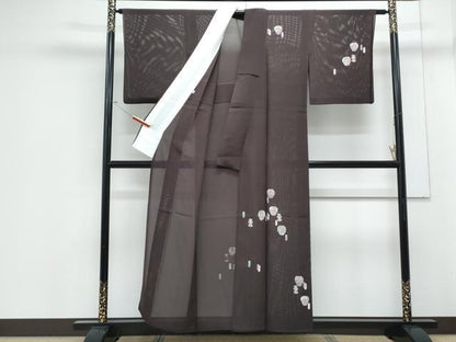平和屋着物＊夏物　訪問着　絽　陶器花文　正絹　逸品　CABJ1166th