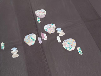 平和屋着物＊夏物　訪問着　絽　陶器花文　正絹　逸品　CABJ1166th
