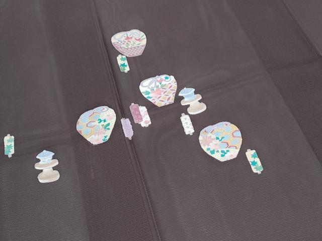 平和屋着物＊夏物　訪問着　絽　陶器花文　正絹　逸品　CABJ1166th