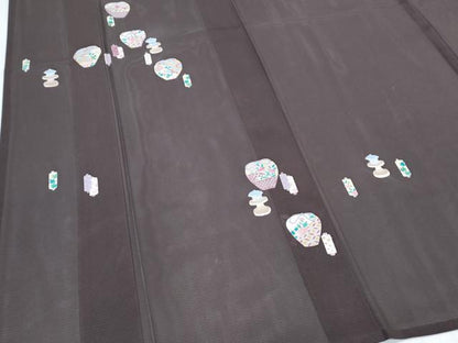 平和屋着物＊夏物　訪問着　絽　陶器花文　正絹　逸品　CABJ1166th