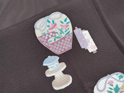 平和屋着物＊夏物　訪問着　絽　陶器花文　正絹　逸品　CABJ1166th