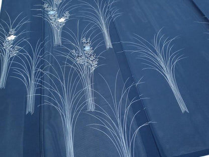 平和屋着物＊夏物　訪問着　絽　刺繍　草花文　正絹　逸品　CABJ1171th