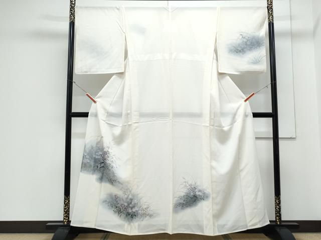 平和屋着物＊夏物　訪問着　絽　手描き　草花文　暈し染め　鈴乃屋扱い　正絹　逸品　CABJ1176th