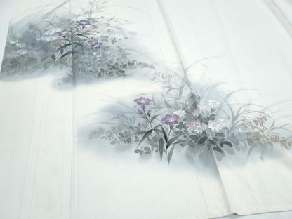 平和屋着物＊夏物　訪問着　絽　手描き　草花文　暈し染め　鈴乃屋扱い　正絹　逸品　CABJ1176th