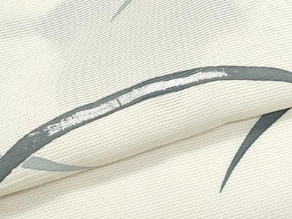平和屋着物＊夏物　訪問着　絽　絞り　芝草花文　銀彩　正絹　逸品　CABJ1181th