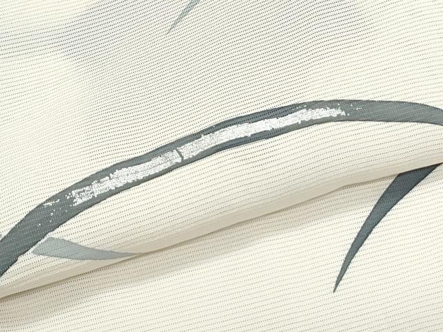 平和屋着物＊夏物　訪問着　絽　絞り　芝草花文　銀彩　正絹　逸品　CABJ1181th