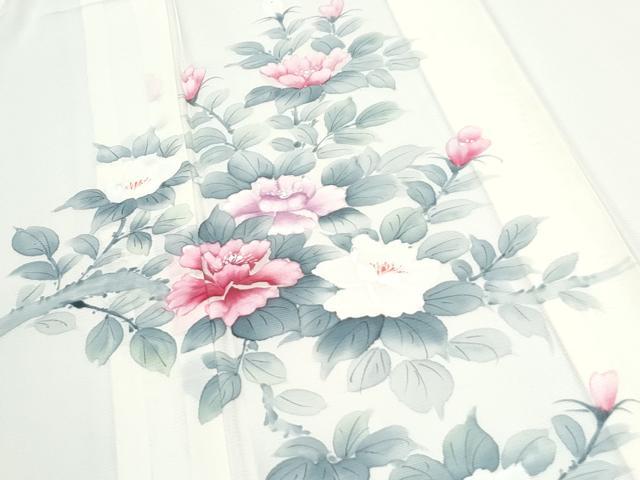 平和屋着物＊夏物　訪問着　絽　手描き　草花文　正絹　逸品　CABJ1182th