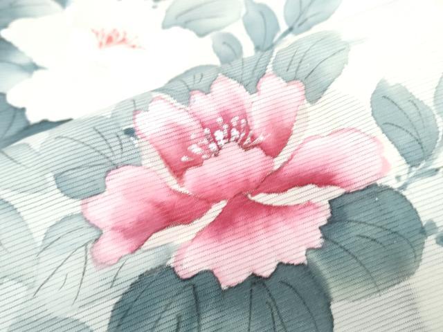 平和屋着物＊夏物　訪問着　絽　手描き　草花文　正絹　逸品　CABJ1182th