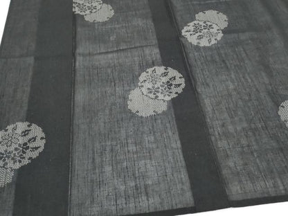 平和屋着物＊夏物　結城紬　夏結城　100亀甲　飛び亀甲柄　雪輪花文　正絹　逸品　CABJ1185th