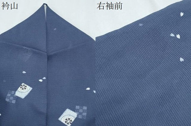平和屋着物＊夏物　小紋　絽　片輪車舞花文　正絹　逸品　CABJ1187th