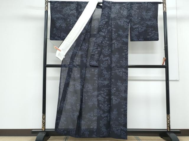 平和屋着物＊夏物　紗紬　流水花文　正絹　逸品　CABJ1188th