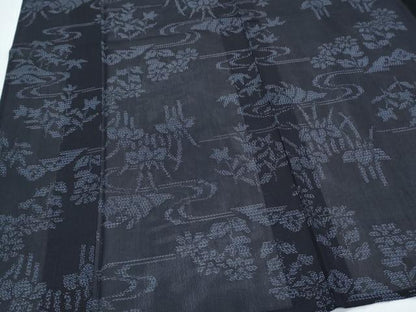 平和屋着物＊夏物　紗紬　流水花文　正絹　逸品　CABJ1188th