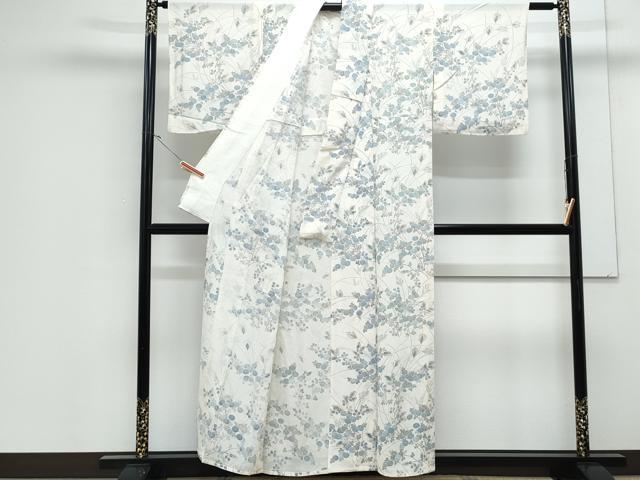 平和屋着物＊夏物　小紋　絽　草花文　正絹　逸品　CABJ1189th