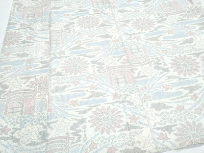 平和屋着物＊夏物　本場大島紬　夏大島　白大島　流水花文　正絹　逸品　CABJ1190th