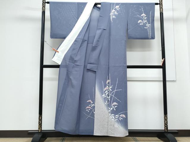 平和屋着物＊夏物　訪問着　絽　紫陽花　暈し染め　銀彩　正絹　逸品　CABJ1191th