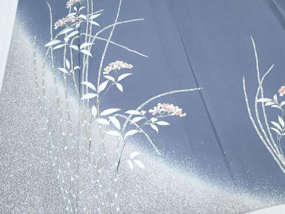 平和屋着物＊夏物　訪問着　絽　紫陽花　暈し染め　銀彩　正絹　逸品　CABJ1191th