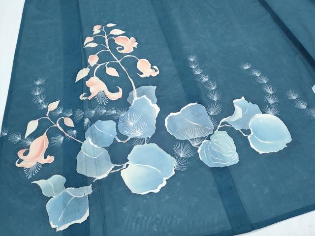 平和屋着物＊夏物　訪問着　絽　草花文　正絹　逸品　CABJ1193th