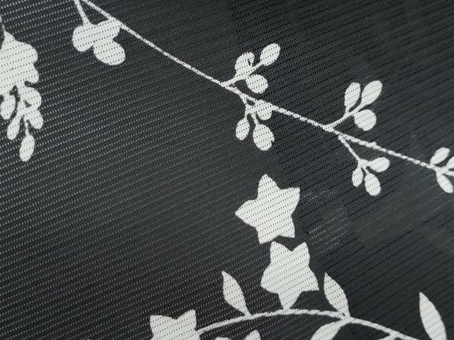 平和屋着物＊夏物　小紋　絽　枝花文　黒地　正絹　逸品　CABJ1195th