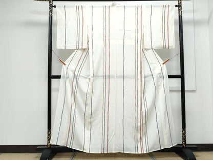 平和屋着物＊夏物　小紋　絽　吉祥花間道　正絹　逸品　CABJ1196th