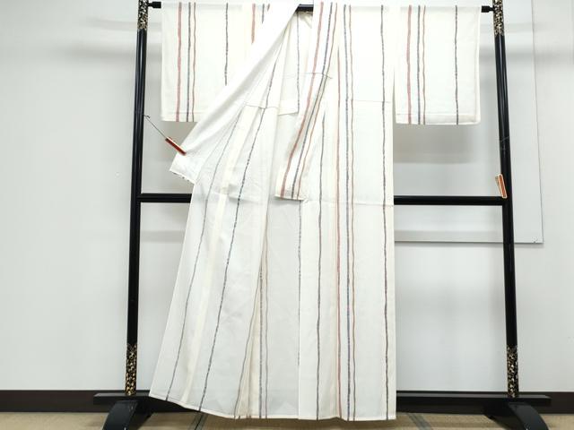 平和屋着物＊夏物　小紋　絽　吉祥花間道　正絹　逸品　CABJ1196th