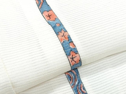 平和屋着物＊夏物　小紋　絽　吉祥花間道　正絹　逸品　CABJ1196th