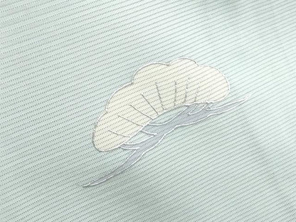 平和屋着物＊夏物　訪問着　絽　片輪車花蝶文　暈し染め　銀彩　正絹　逸品　CABJ1198th