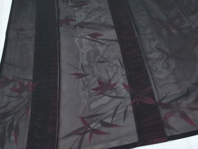 平和屋着物＊夏物　小紋　紗　草葉文　正絹　逸品　CABJ1200th