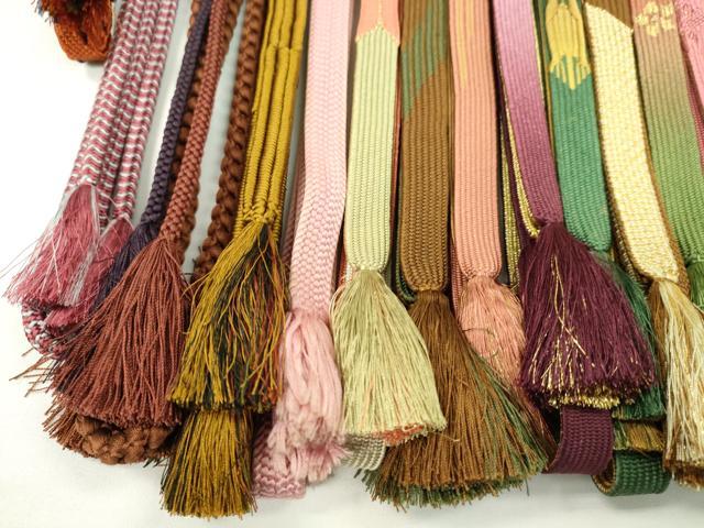平和屋着物●和装小物　帯締め20本セット　高麗組　大和組　丸組　振袖用　金糸　未使用あり　逸品　CABJ1204ju