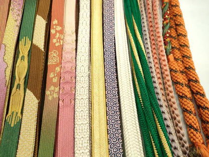 平和屋着物●和装小物　帯締め20本セット　高麗組　大和組　丸組　振袖用　金糸　未使用あり　逸品　CABJ1204ju