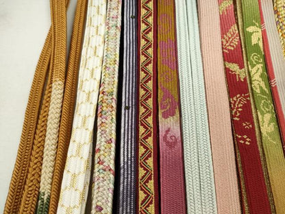 平和屋着物●和装小物　帯締め20本セット　高麗組　冠組　唐組　笹浪組　礼装用　金銀糸　長尺あり　未使用あり　逸品　CABJ1210ju