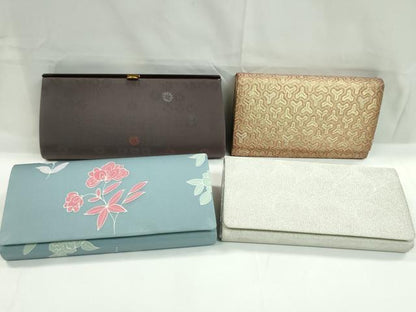 平和屋着物▼和装小物　和装バッグまとめて４点　ハンドバッグ　枝花文　毘沙門亀甲　吉祥文　礼装　金銀糸　逸品　CABJ1219ju
