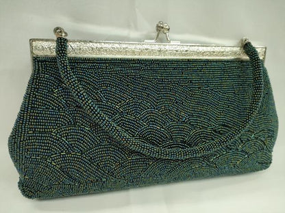 平和屋着物▼和装小物　和装バッグ　ビーズバッグまとめて２点　総ビーズ　東京手刺繍　孔雀　流水　逸品　CABJ1245ju