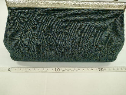 平和屋着物▼和装小物　和装バッグ　ビーズバッグまとめて２点　総ビーズ　東京手刺繍　孔雀　流水　逸品　CABJ1245ju