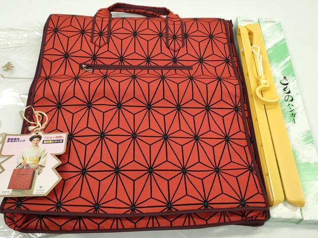 平和屋着物▼和装小物　着付収納バッグ・着物ハンガー２本セット　麻の葉柄　着付け　旅行　イベント　逸品　CABJ1276ju