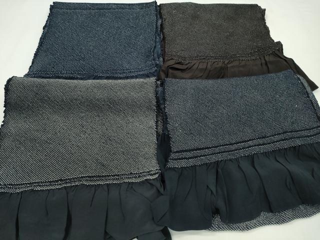 平和屋着物▼男性　和装小物　兵児帯まとめて４点　総絞り　憲法黒茶　藍鉄色　青褐色　全て正絹　逸品　CABJ1283ju
