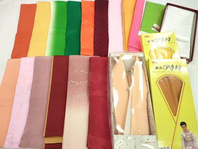 平和屋着物▼和装小物　重ね衿・伊達衿まとめて20点　紗綾形　菊地紋　竜田川　金銀彩　未使用あり　逸品　CABJ1318ju
