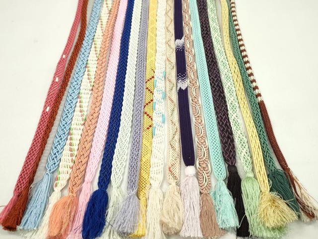 平和屋着物＊夏物　和装小物　帯締め20本セット　レース織　夏高麗　丸組　金糸　逸品　CABJ1373ju