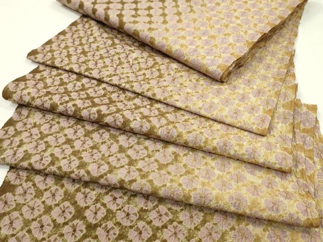 平和屋着物●紬　反物　蜘蛛絞り　漢方染　着尺　逸品　未使用　CABJ1399ju