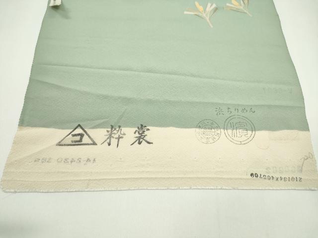 平和屋着物●付下げ　反物　友禅　作家物　梅松文　暈し染め　着尺　逸品　未使用　CABJ1403ju