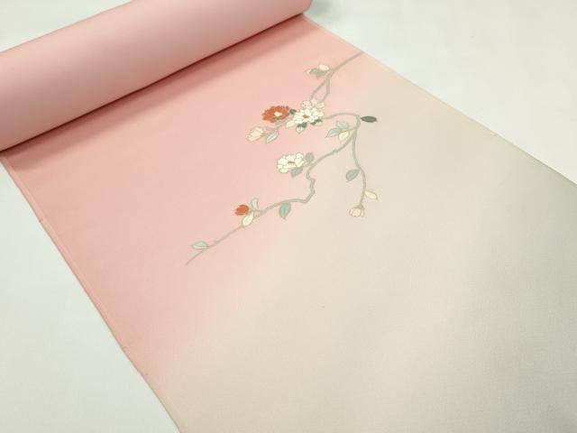 平和屋着物●付下げ　反物　枝花文　暈し染め　金彩　丹後ちりめん　着尺　逸品　未使用　CABJ1404ju