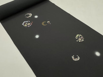 平和屋着物●付下げ　反物　総刺繍　花丸文　紅消鼠色　蛍暈し　金糸　丹後ちりめん　着尺　逸品　未使用　CABJ1408ju