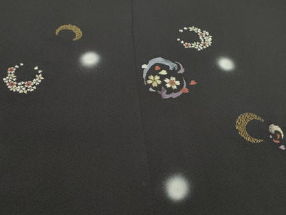 平和屋着物●付下げ　反物　総刺繍　花丸文　紅消鼠色　蛍暈し　金糸　丹後ちりめん　着尺　逸品　未使用　CABJ1408ju