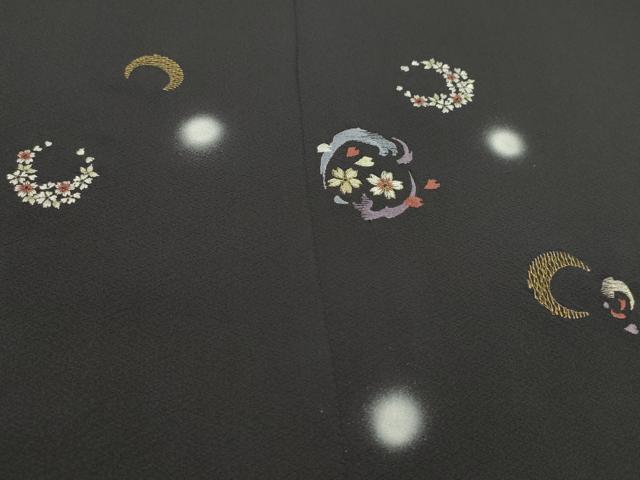 平和屋着物●付下げ　反物　総刺繍　花丸文　紅消鼠色　蛍暈し　金糸　丹後ちりめん　着尺　逸品　未使用　CABJ1408ju