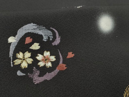 平和屋着物●付下げ　反物　総刺繍　花丸文　紅消鼠色　蛍暈し　金糸　丹後ちりめん　着尺　逸品　未使用　CABJ1408ju