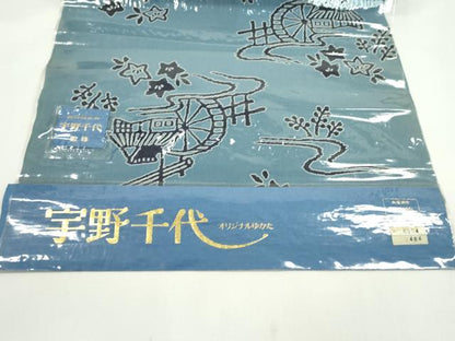 平和屋着物＊夏物　浴衣　反物　御所解文　綿　着尺　逸品　未使用　CABJ1413ju