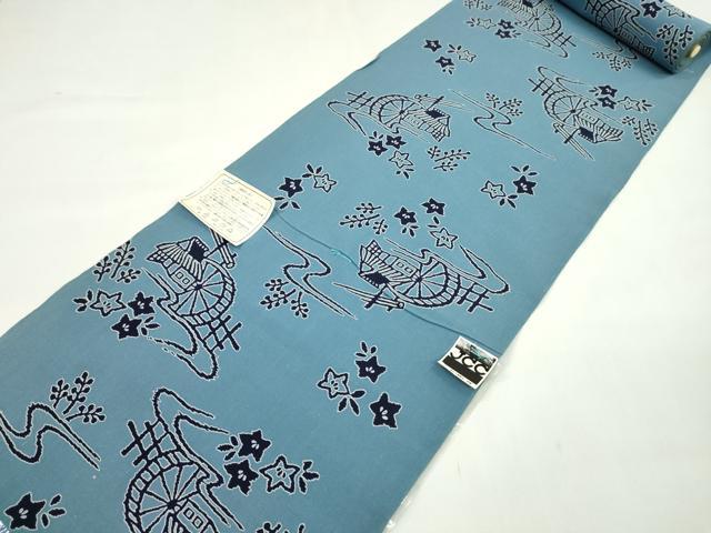 平和屋着物＊夏物　浴衣　反物　御所解文　綿　着尺　逸品　未使用　CABJ1413ju