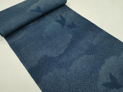 平和屋着物＊夏物　竺仙　浴衣　反物　雲重ね蝶文　綿　着尺　逸品　未使用　CABJ1418ju