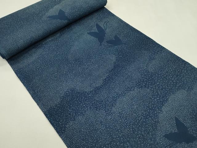 平和屋着物＊夏物　竺仙　浴衣　反物　雲重ね蝶文　綿　着尺　逸品　未使用　CABJ1418ju
