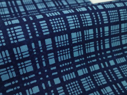 平和屋着物＊夏物　竺仙　浴衣　反物　両面染　格子柄　綿　証紙付き　着尺　逸品　未使用　CABJ1421ju